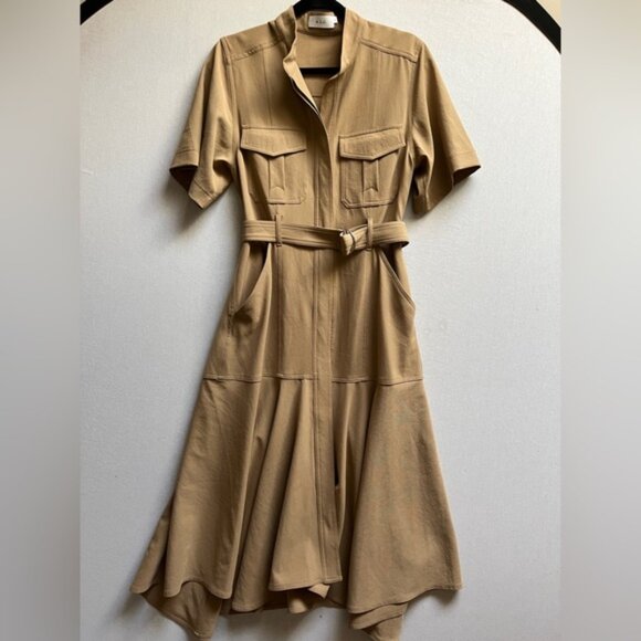 A.L.C Emma Safari Belted Midi Dress Sz 8 - Picture 2 of 13